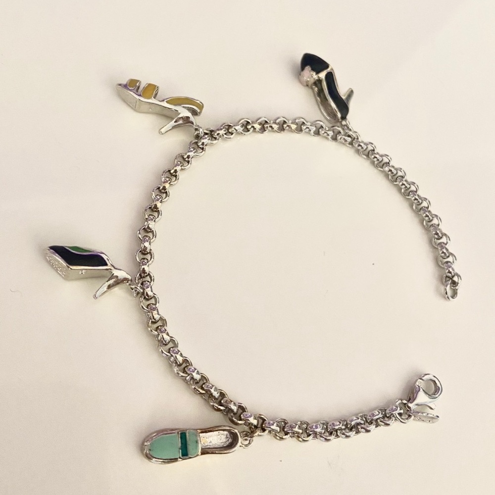 shoe charm silver adjustable bracelet